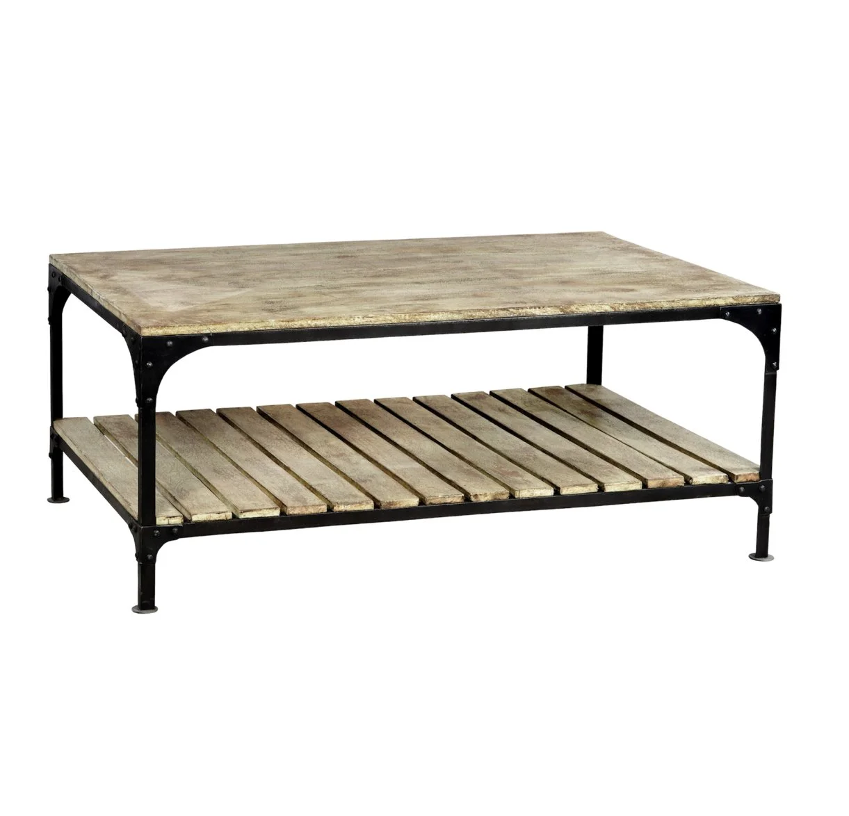 Iron and Wood Coffee Table