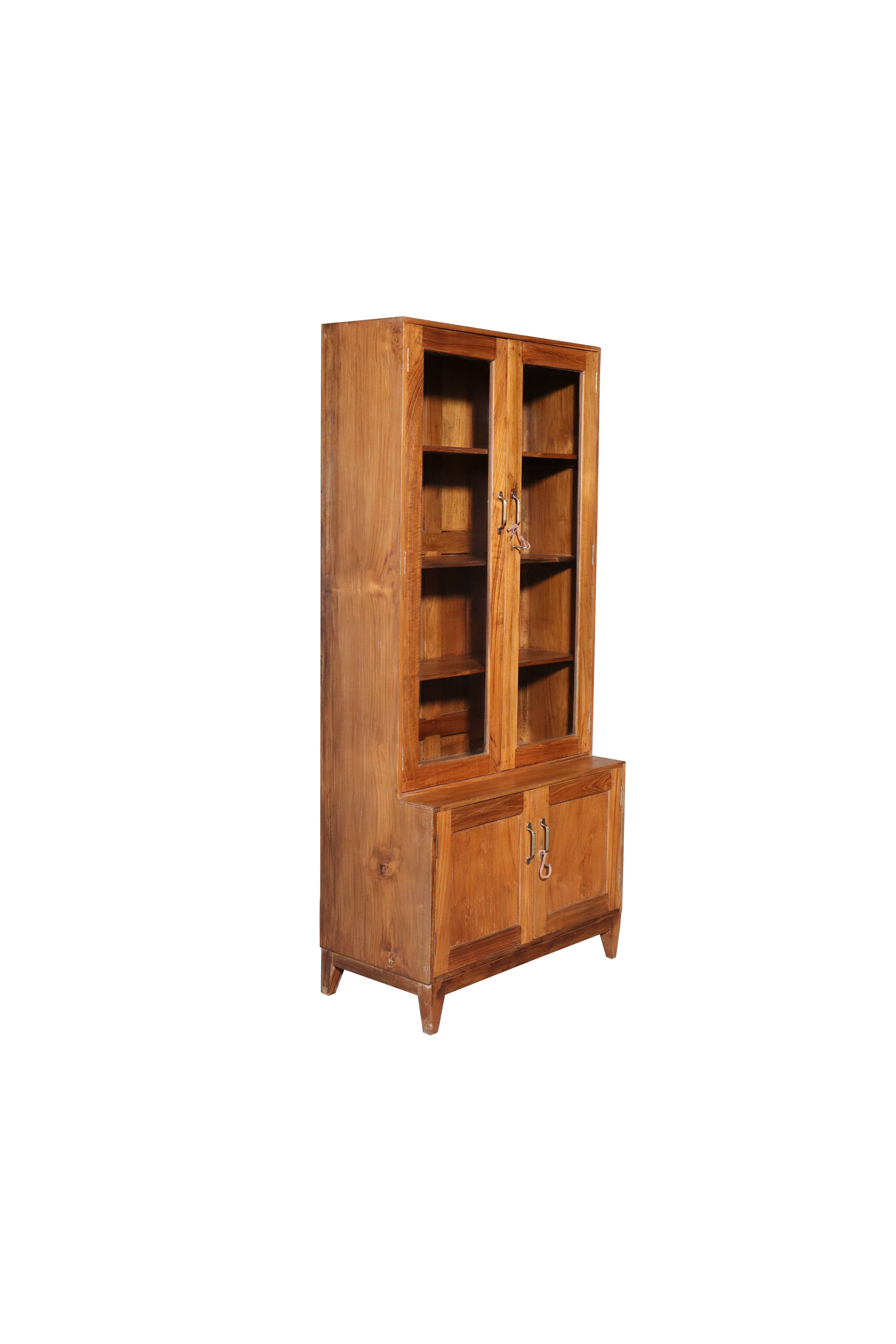 Teak Glass Door Display Cabinet