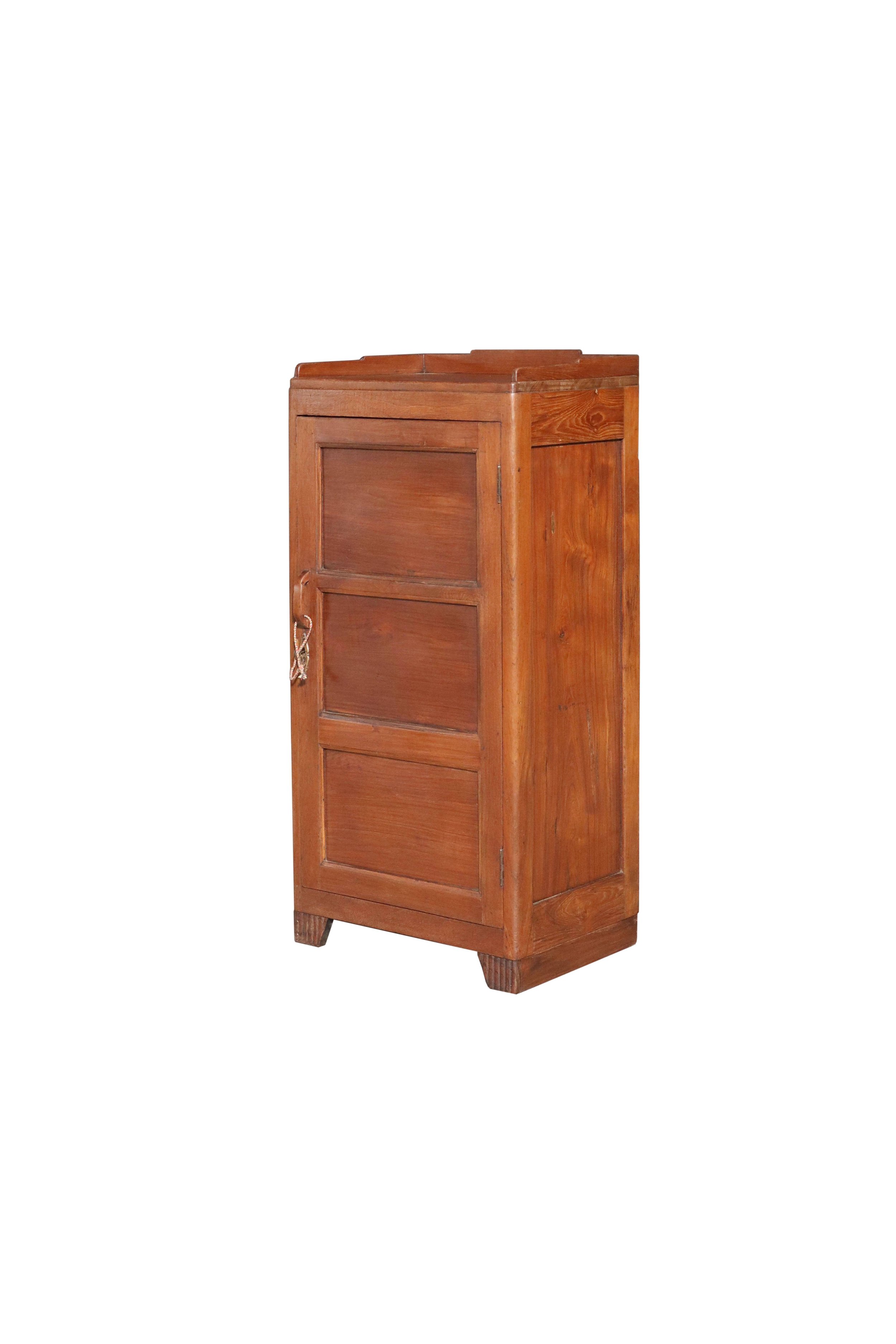 Single-Door Teak Storage Cabinet