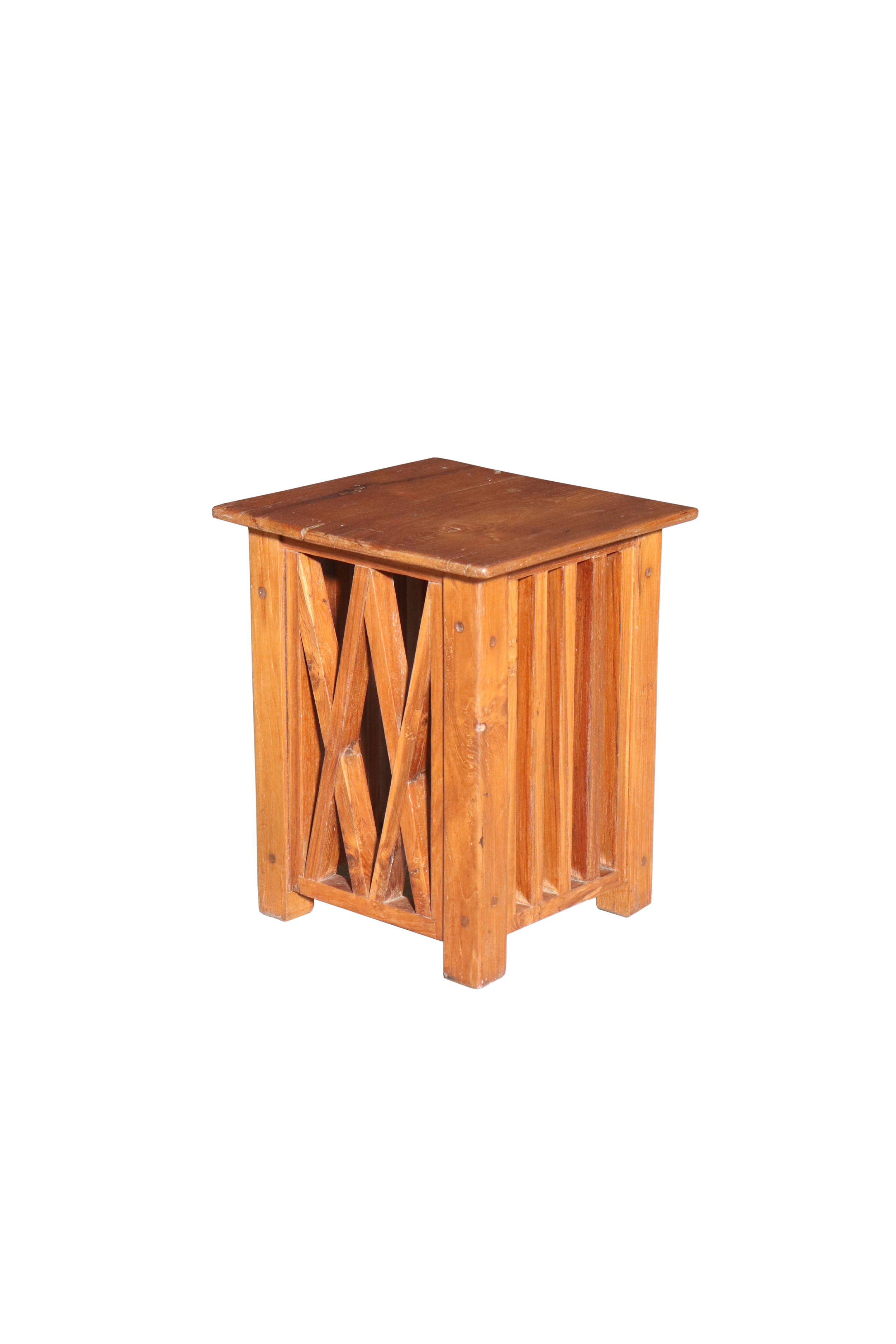 Rustic Lattice Side Table