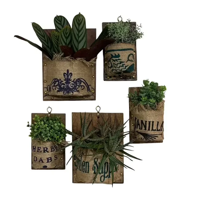 Large Burlap Wall Planter