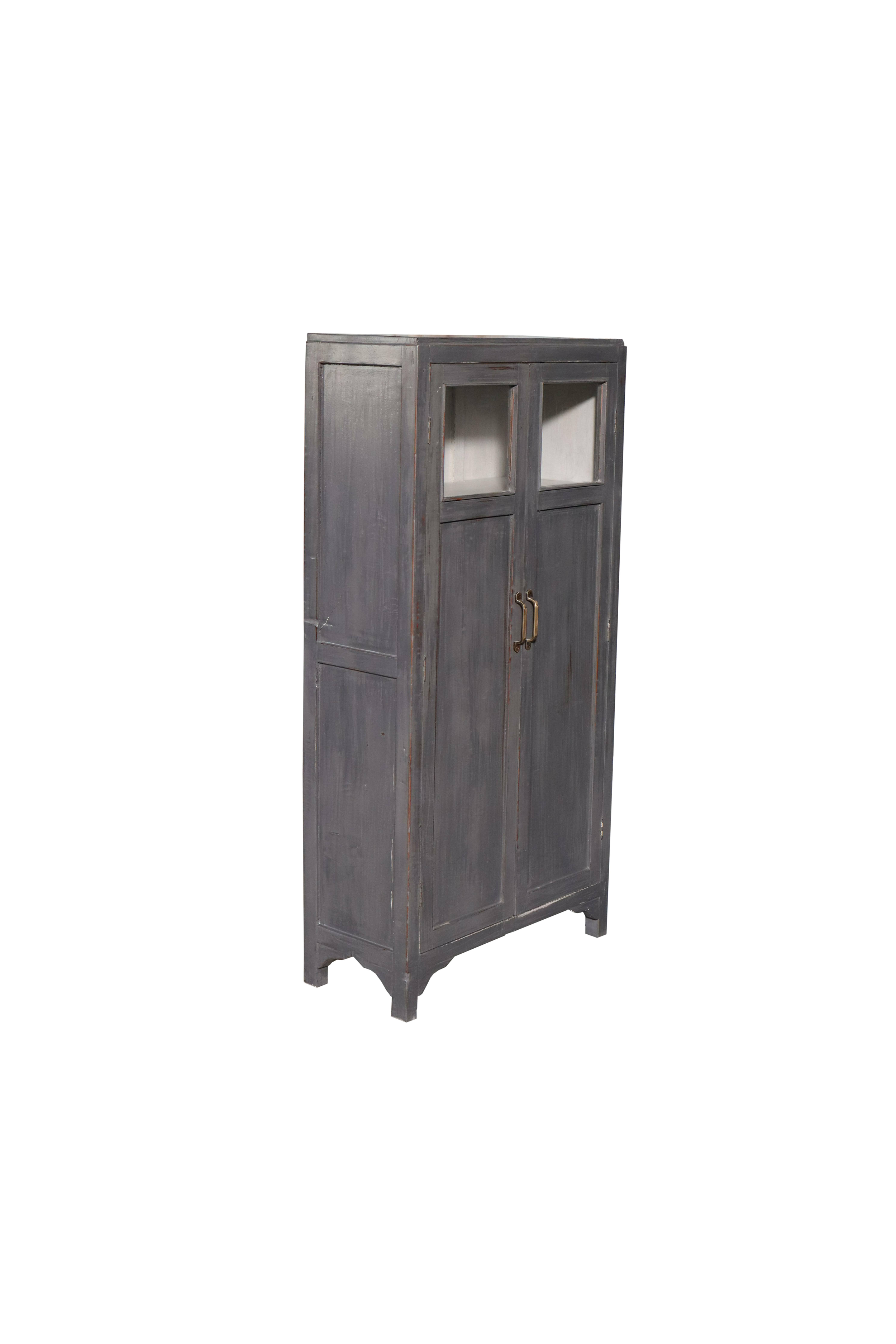 Charcoal Glass Panel Cabinet