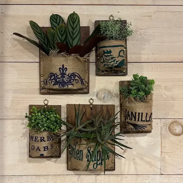 Small Burlap Wall Planter