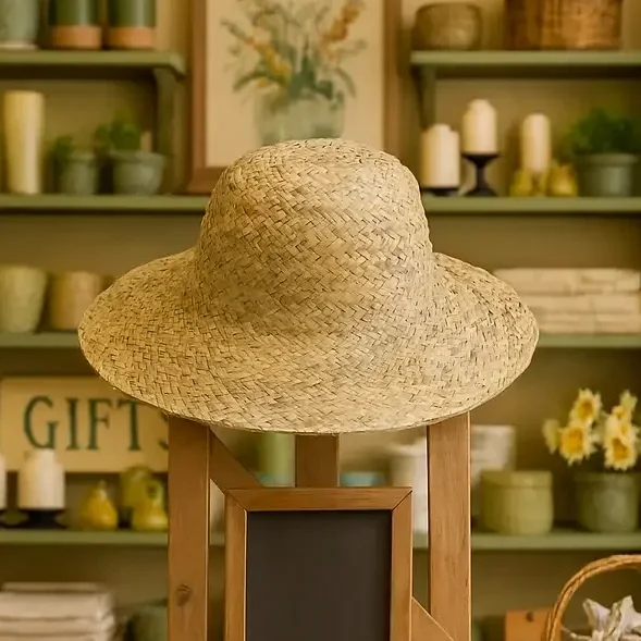 Handwoven Straw Garden Hat