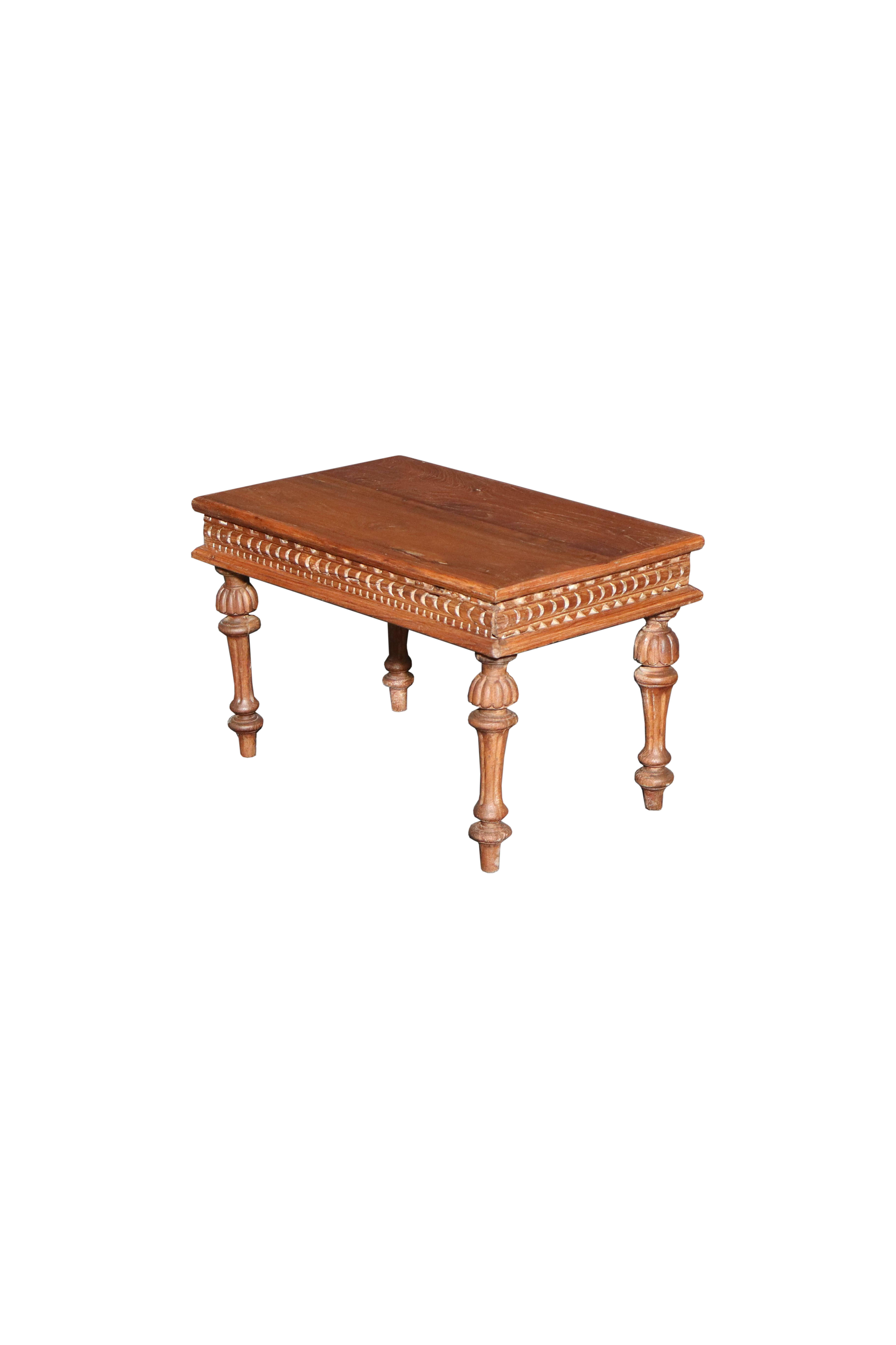 Hand-Carved Solid Wood Coffee Table