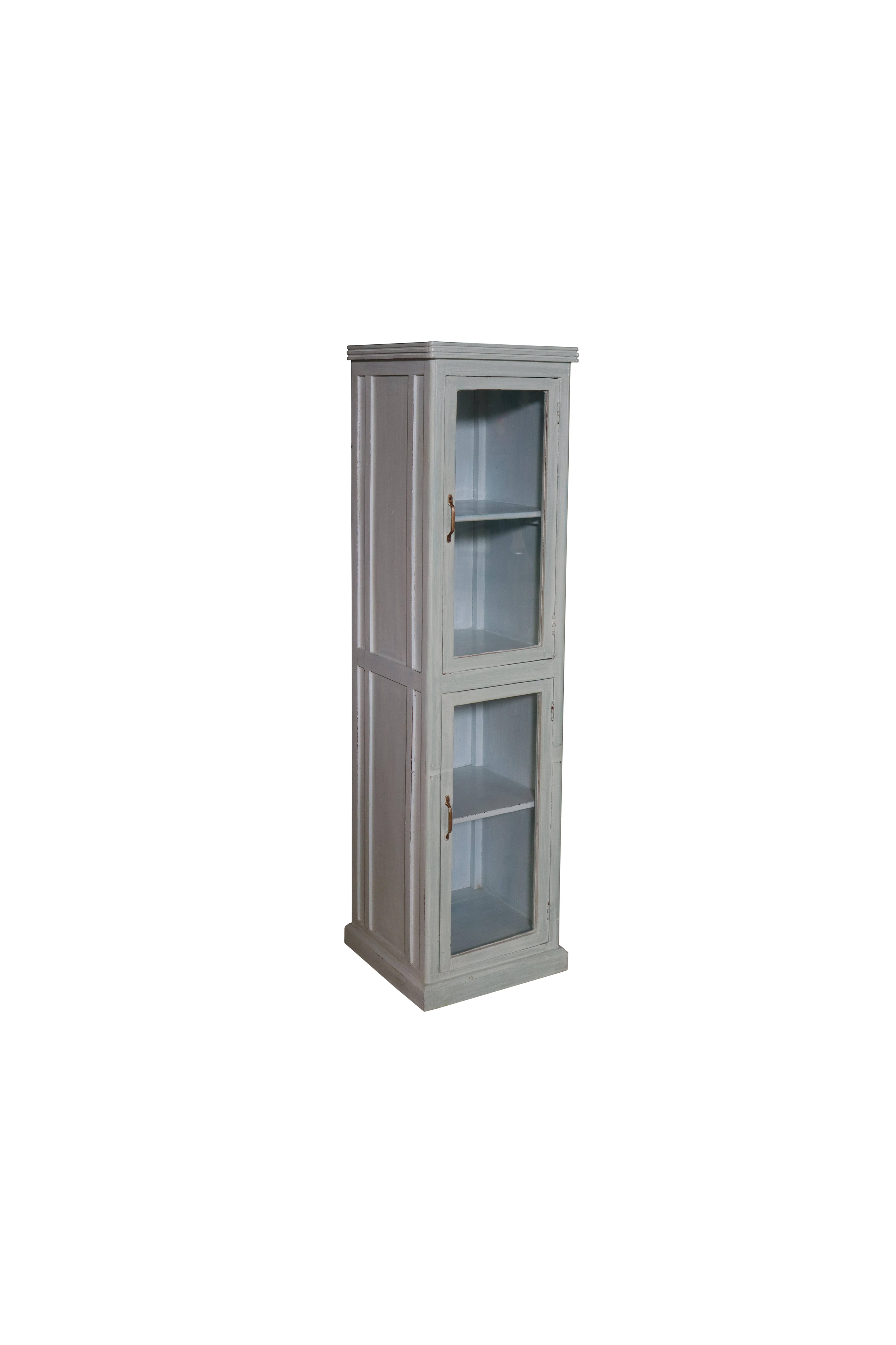 Slate Glass Tower Cabinet