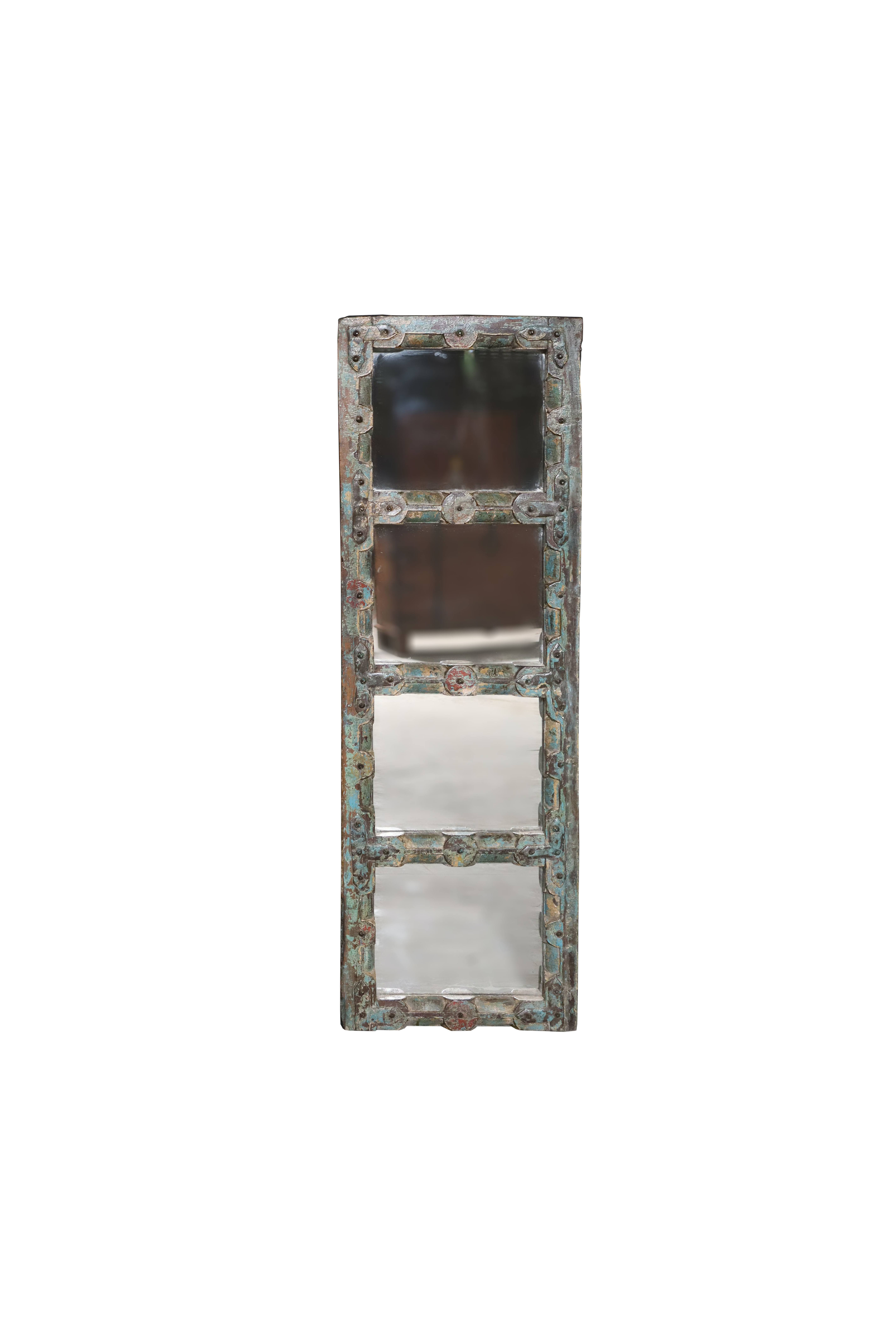 Verdigris-Style Paneled Mirror