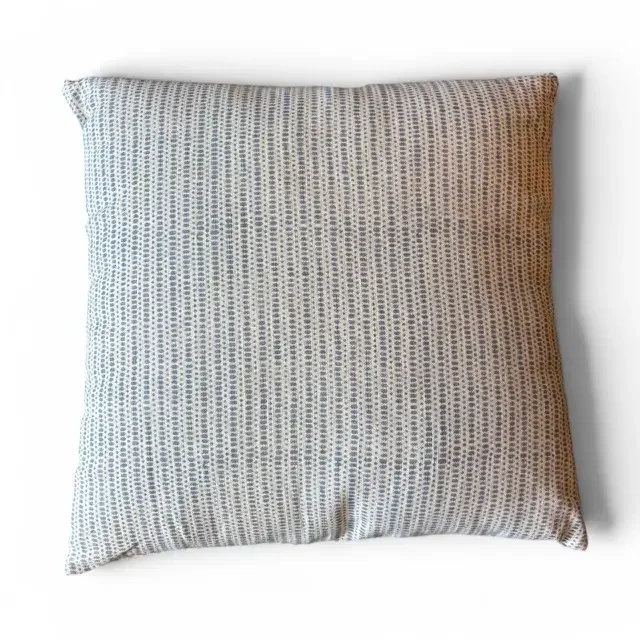 Blue Hand Block Printed Cotton Pillow – 20" x 20" (Artisan‑Made, 100% Cotton)