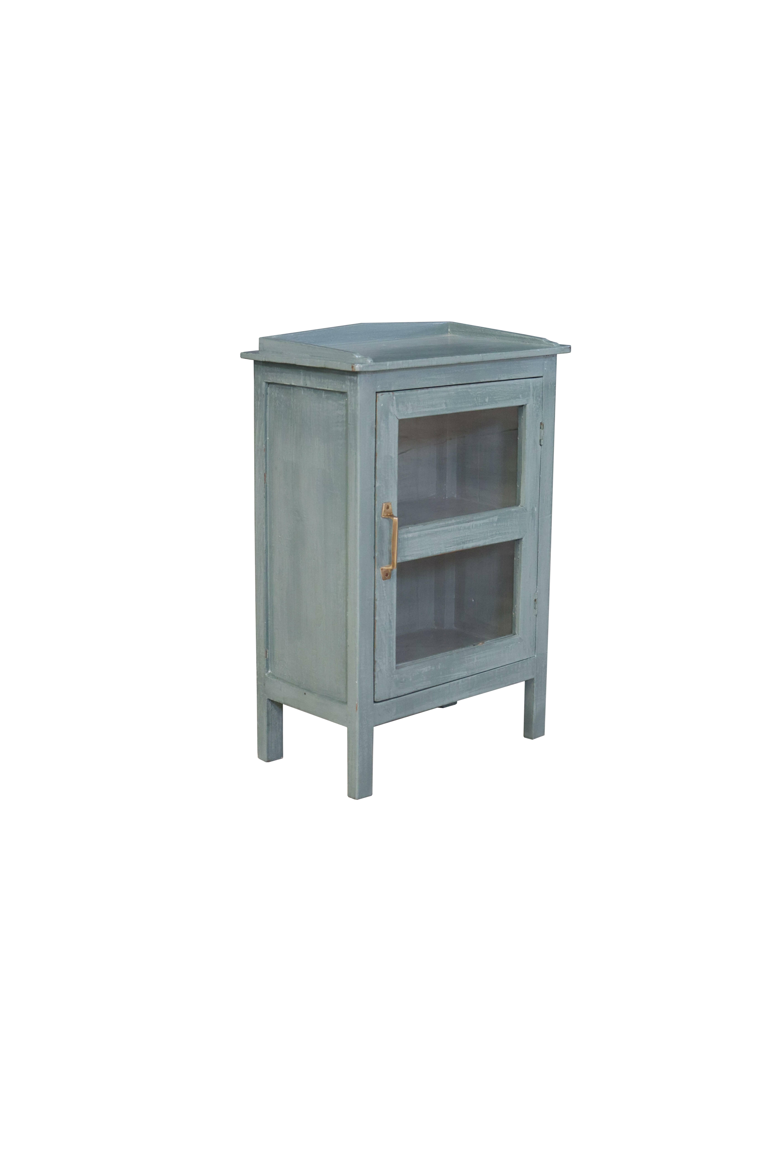 Seafoam Glass Display Cabinet