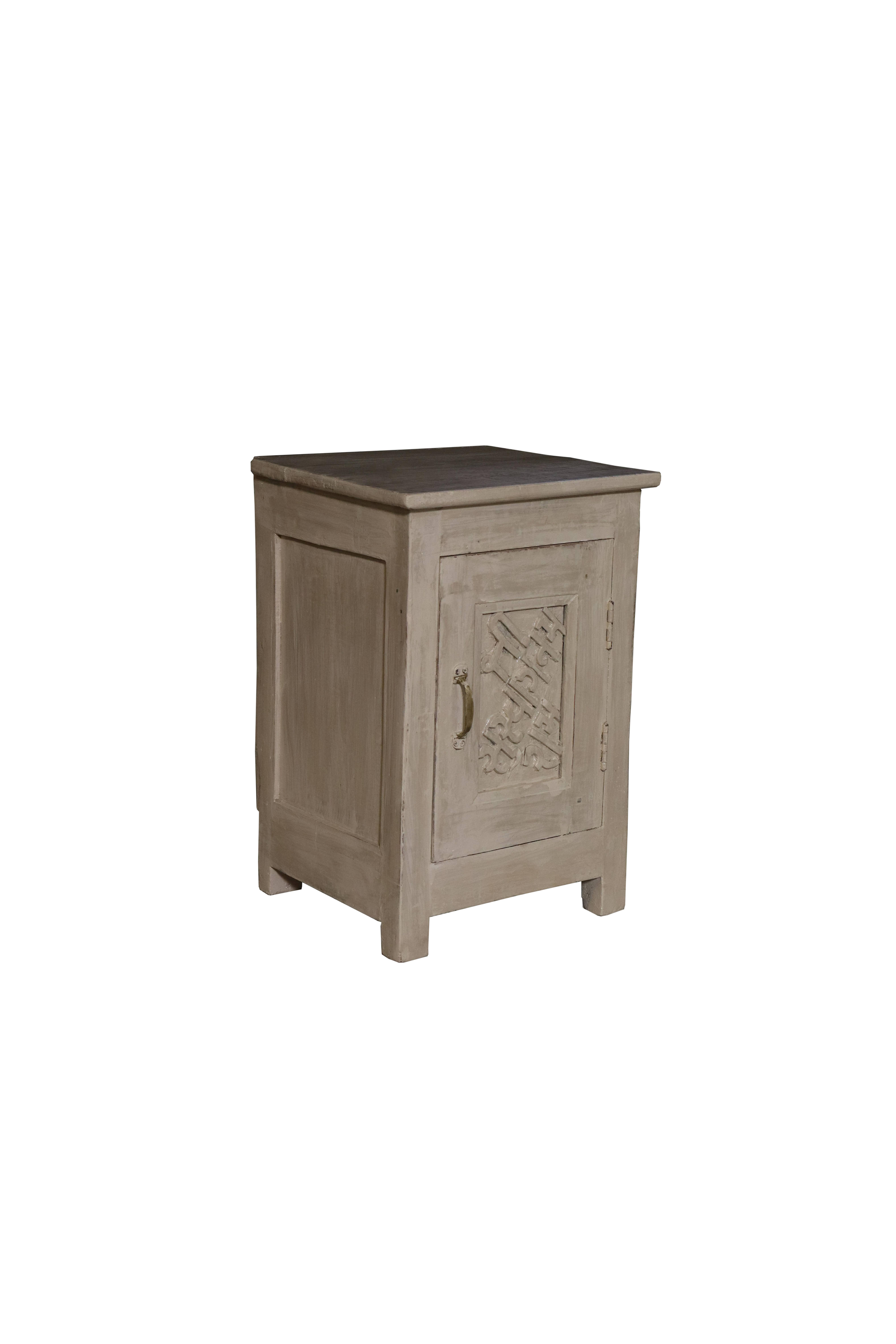 Grey Carved Door Cabinet