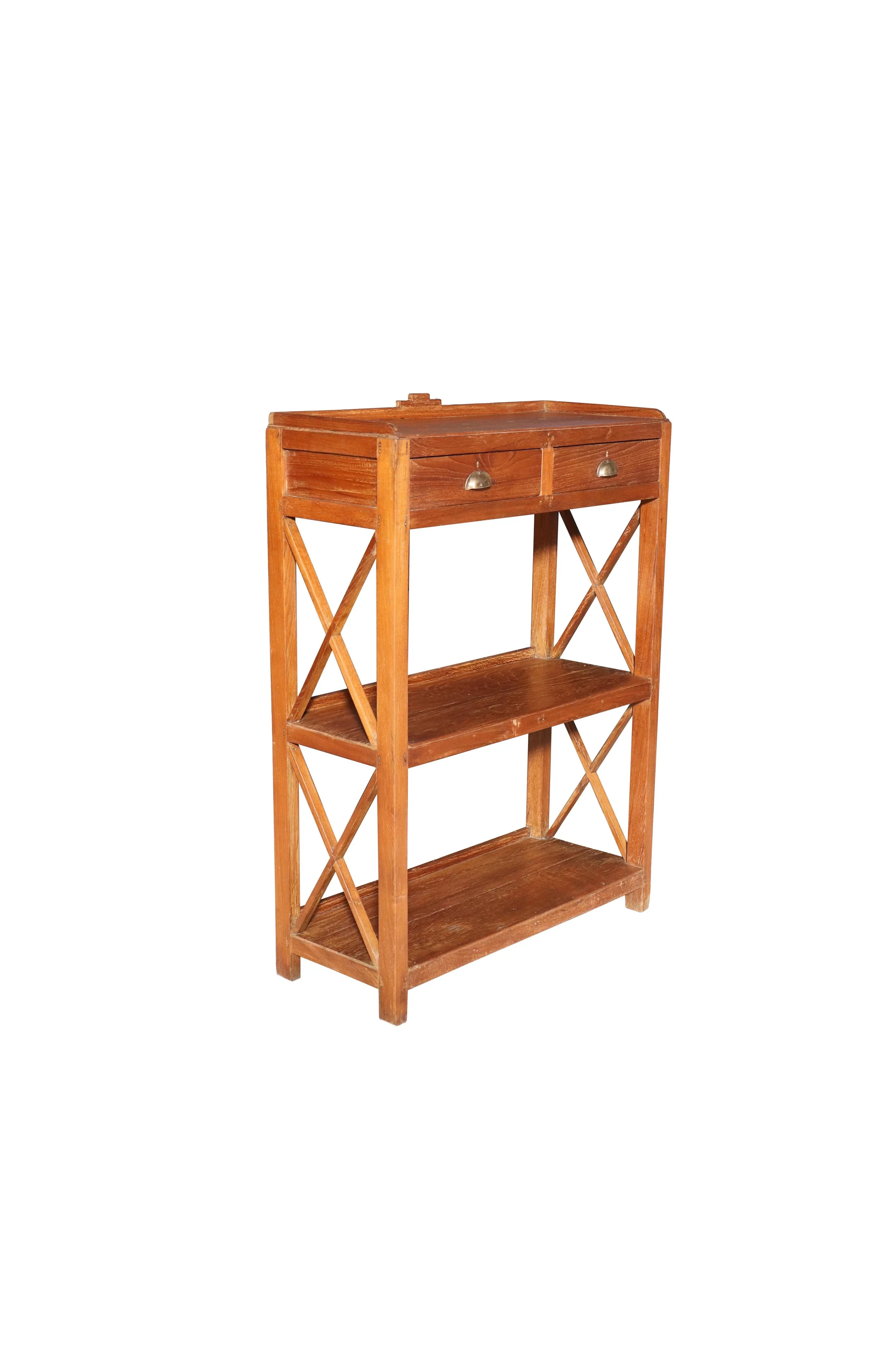 Cross Frame Shelving Console