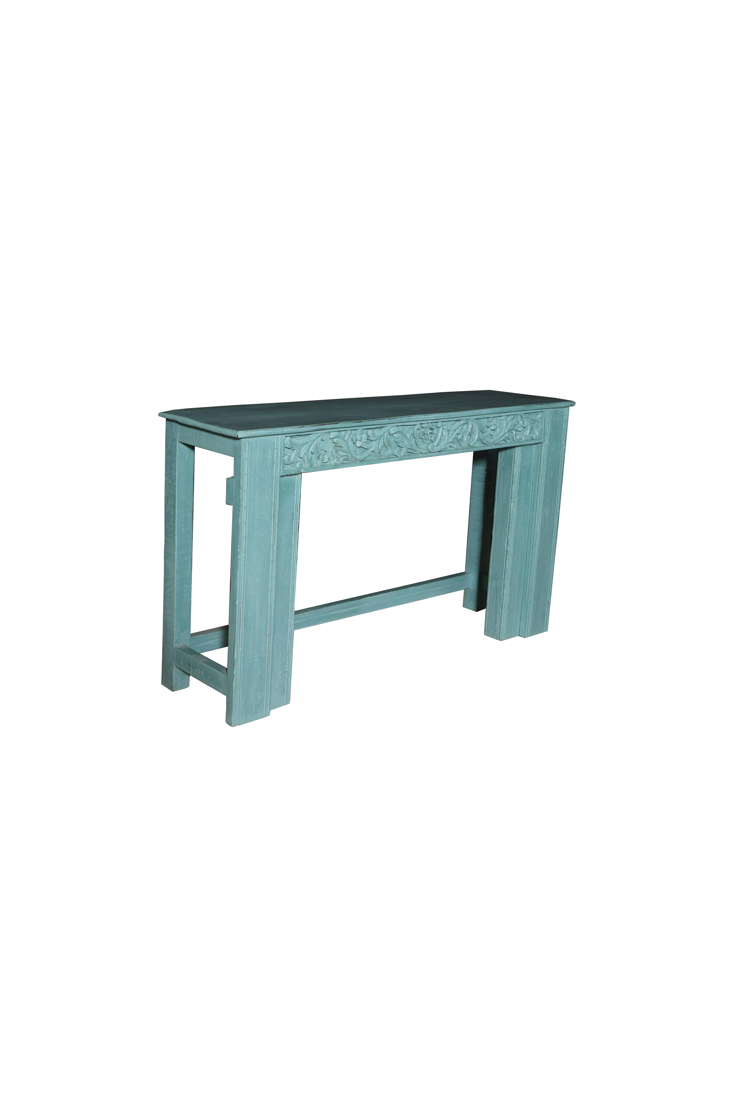 Carved Seafoam Side Table