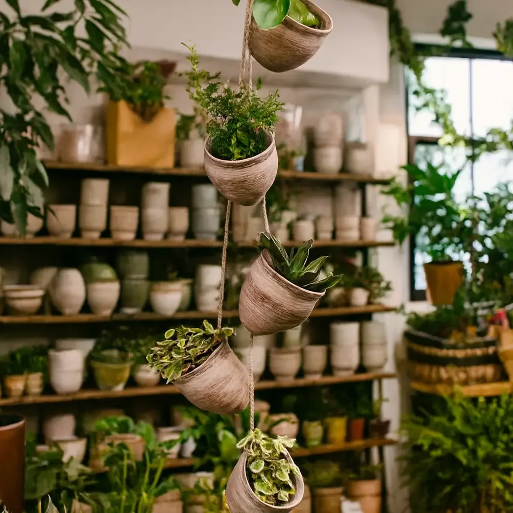 Terra Cotta Hanging Planters (string of 5)