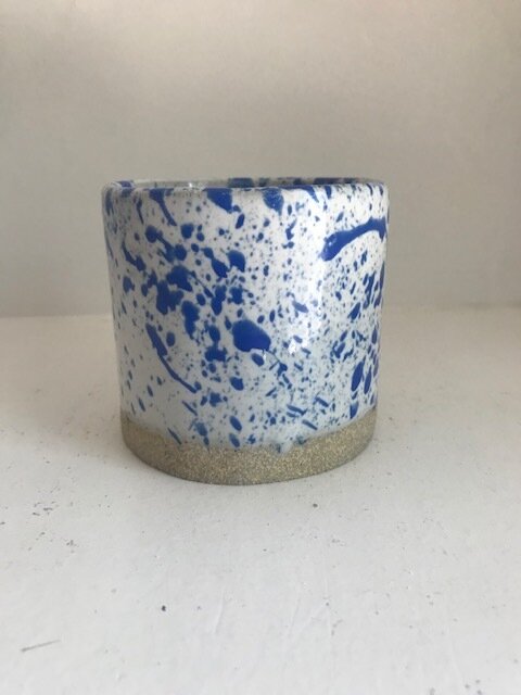 Cobalt Splatter Pot 3.75'' Tall 
