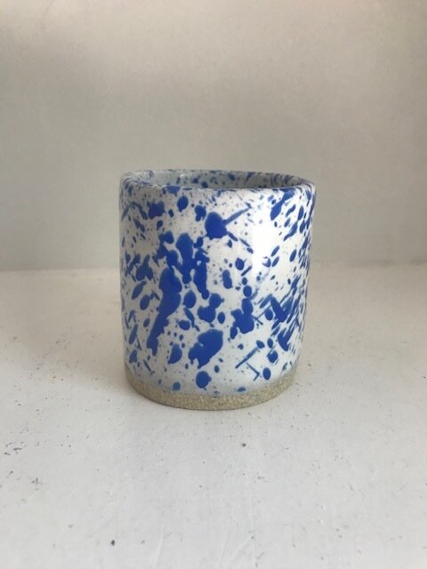 Cobalt Splatter Pot 3'' Tall