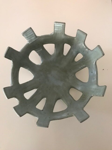 Woven Sculpture Bowl in Turquoise 