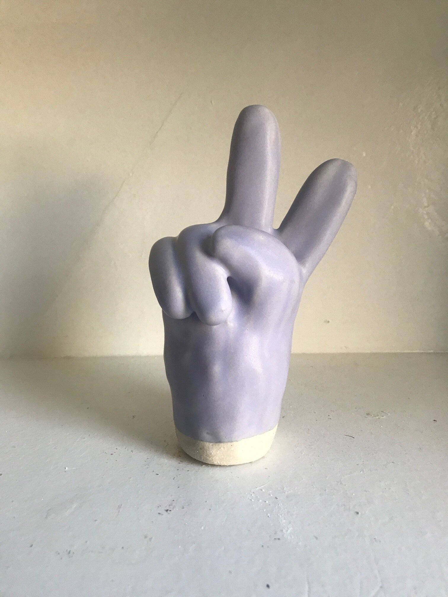 Peace Sign Hand in Lavender 