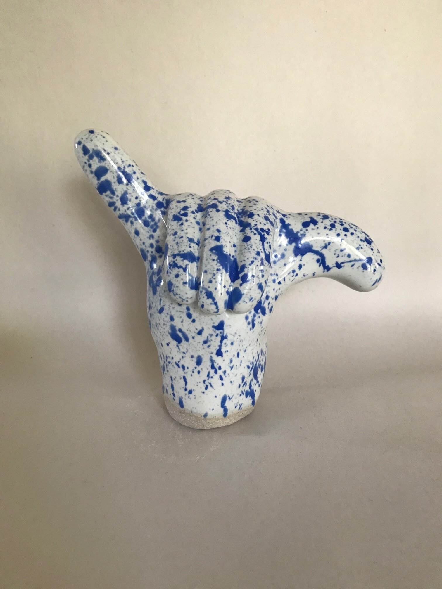 Shaka / Hang Loose Sign in Cobalt Splatter 