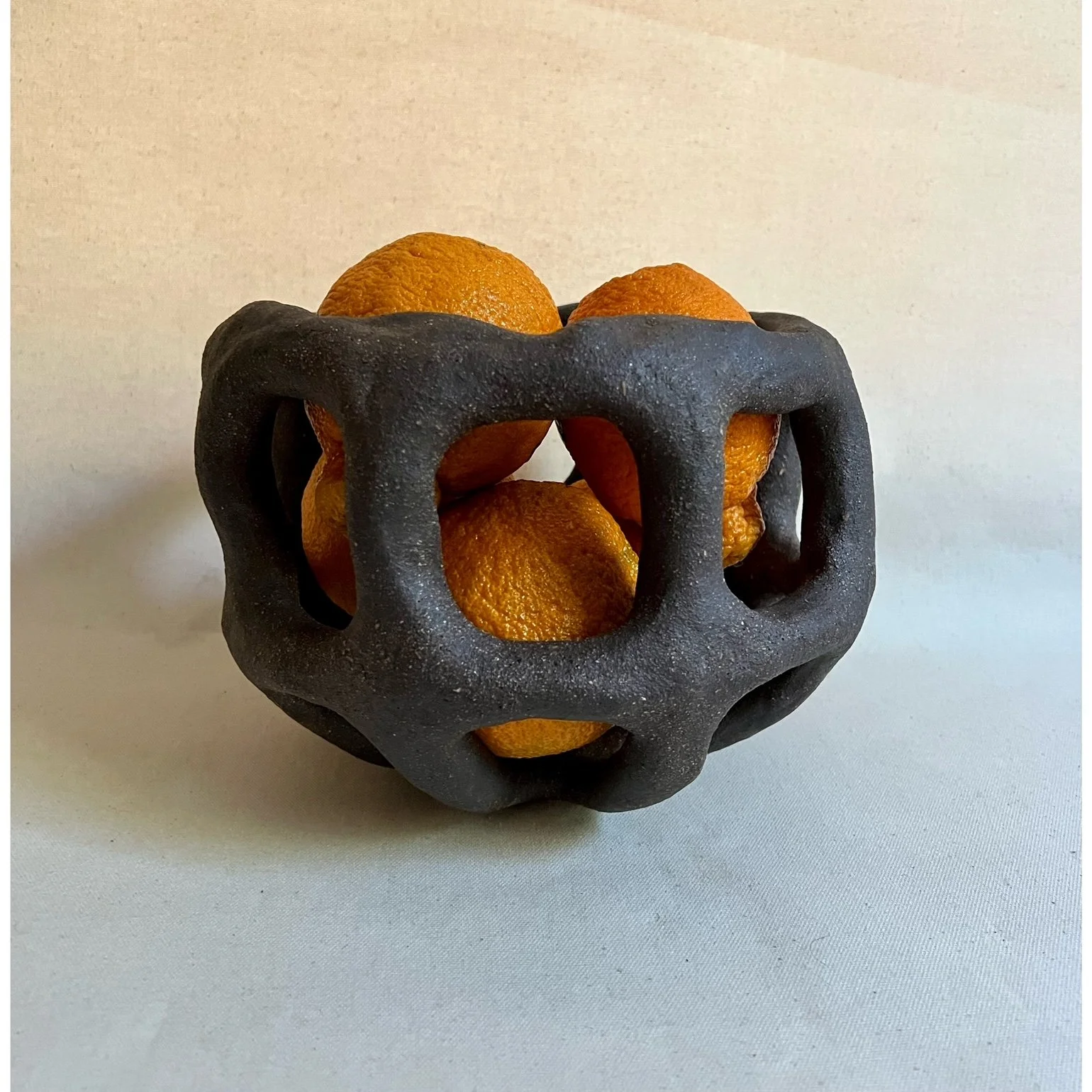 Woven Sculpture Bowl in Brown Stoneware