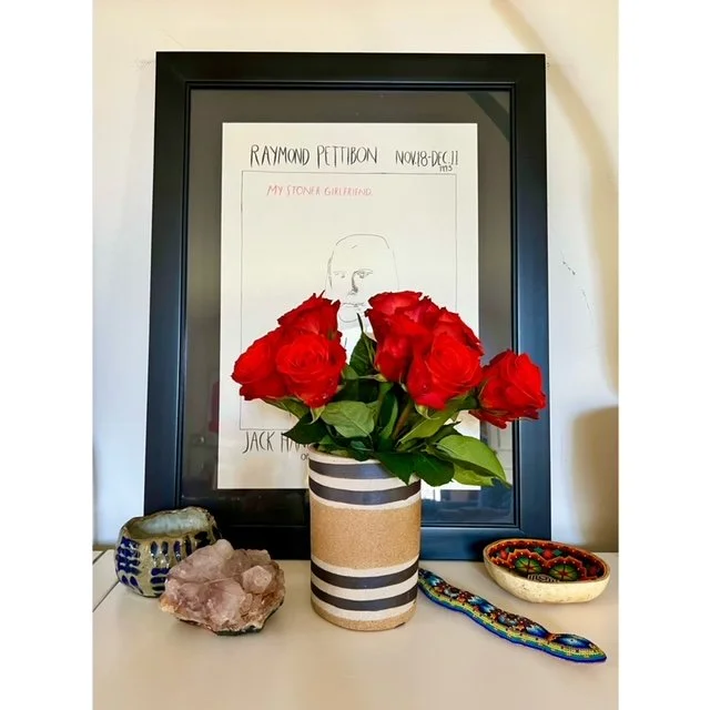 Wood Work Zebra Short Vase / Utensil Crock