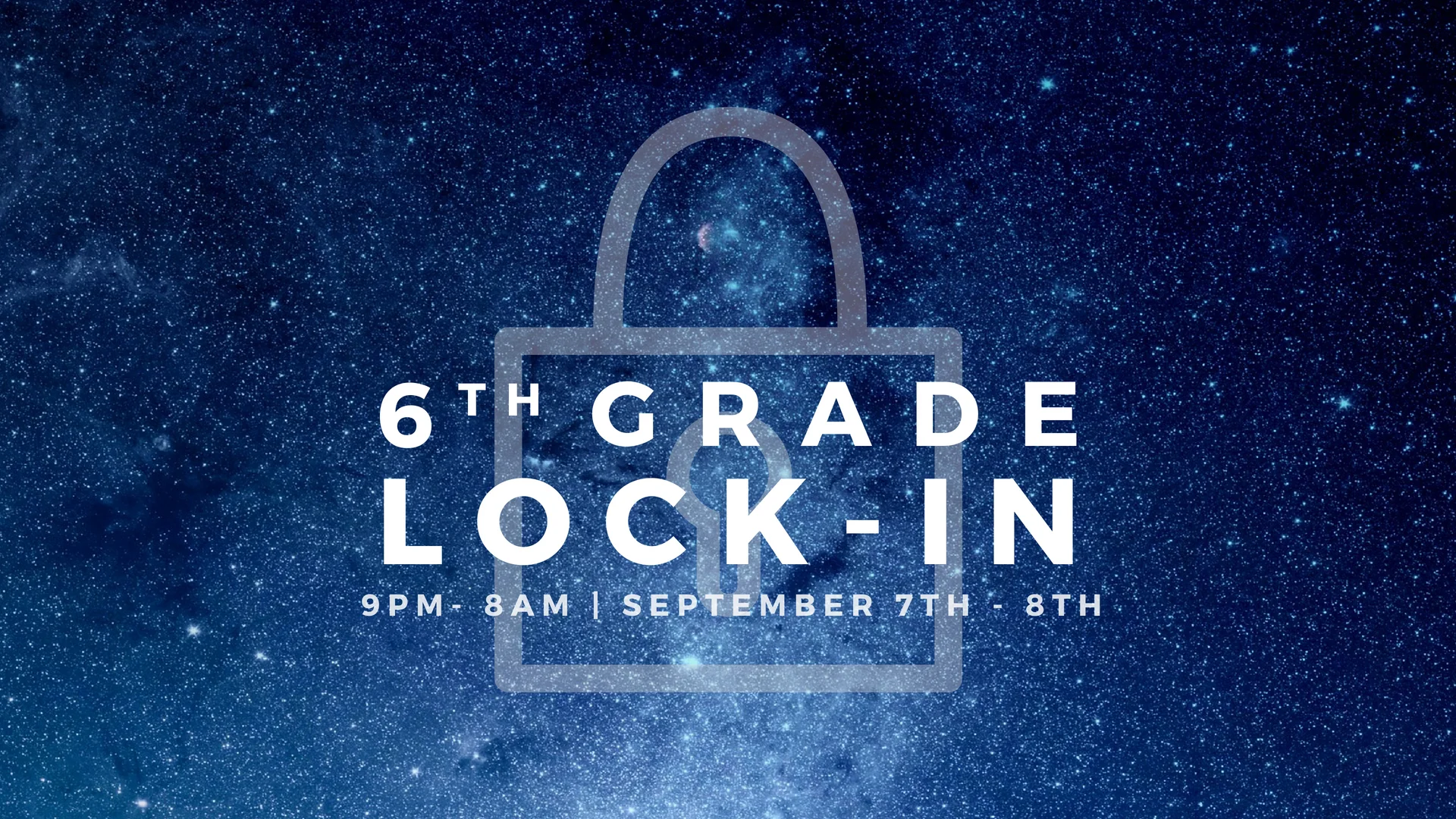If you're in 6th grade, we have an event just for you! Come hangout at Cornerstone on Friday, September 7th-8th from 9:00pm to 8:00am for a night of crazy fun games, tasty snacks, and some sleep (if you want)! Feel free to invite all of your 6th grade friends! This event costs $10 per person. To register for this event CLICK HERE !