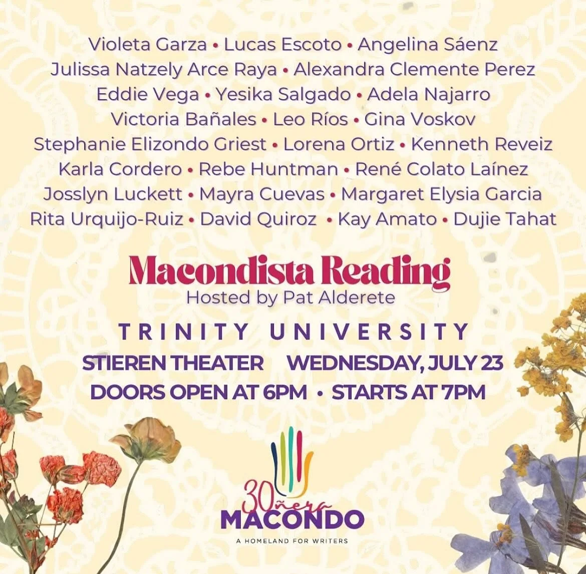 A joy to be back at @macondowriters for a week of ✍🏽 writing with the fam ❤️

This Wednesday&hellip; a beautiful evening it will be!

#macondo #macondo2025 #sanantonio #freereading #happytuesdayeveryone❤️