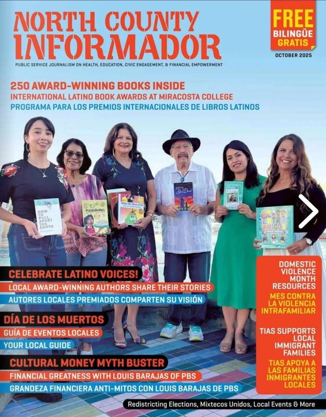 ✨ Thank you to North County Informador for featuring local Latine authors on this month&rsquo;s issue!

An honor to celebrate award-winning authors and to cheer on all the finalists of the upcoming International Latino Book Awards. 

May our stories 