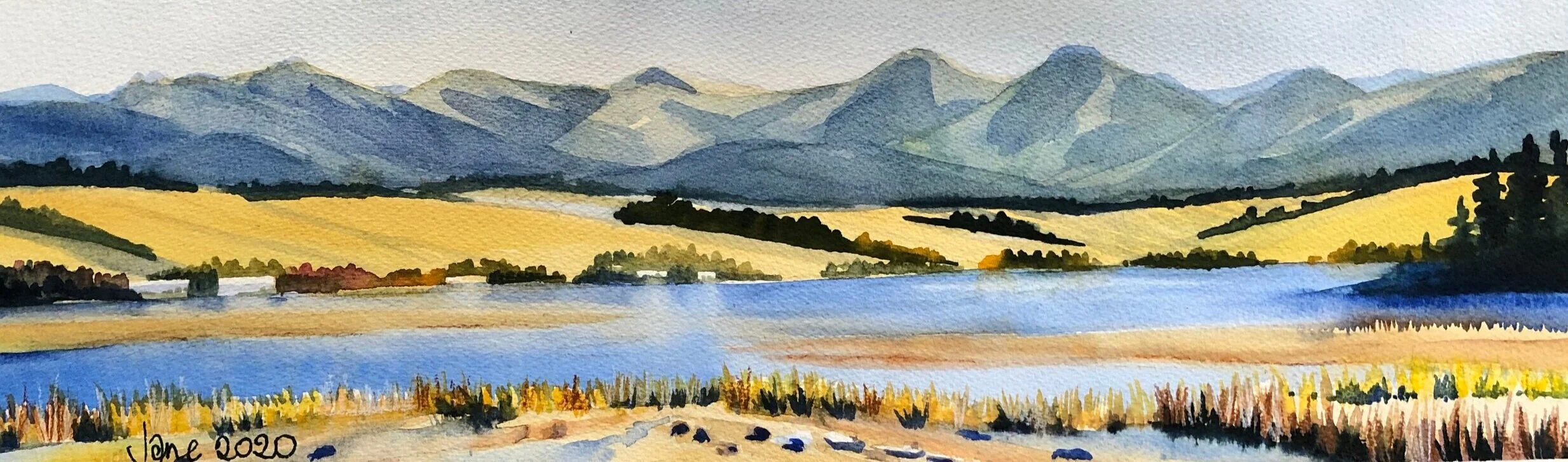 LOOKING FOR KINA - ACROSS THE ESTUARY  570mm x 180mm - unframed  $360   ENQUIRE