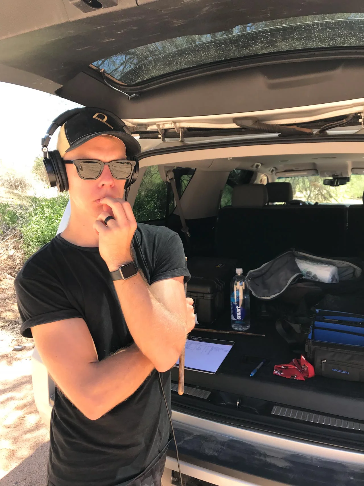 Circles Engineer Stefan Runstrom Evaluating Sounds In The Mobile Studio