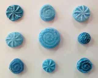 efflorescence glazed Egyptian faience samples