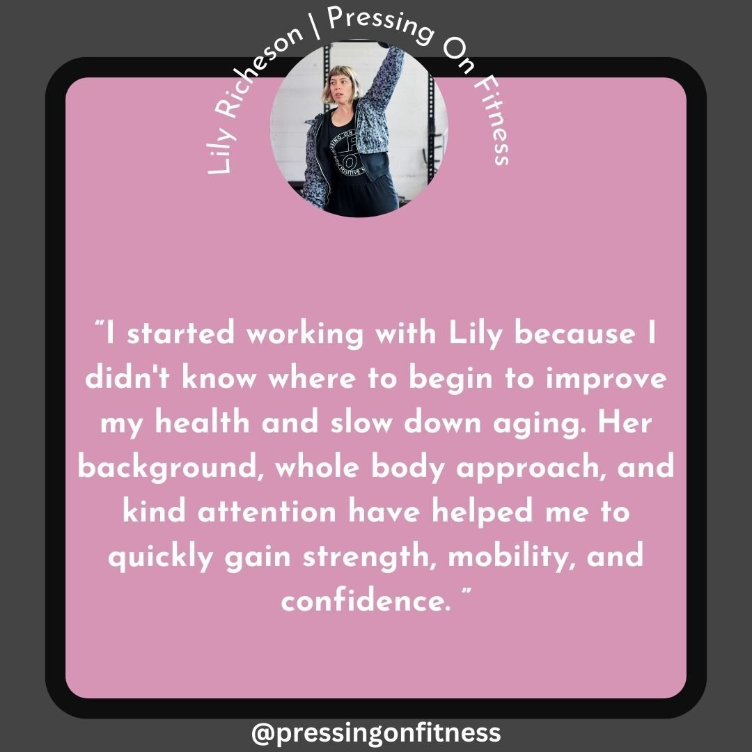 An amazing review from @rosieolypics who I have so loved working with and getting to know this year! Our small group has been such a bright spot in my training career. It is never too late in life to start strength training or discover your body. Con