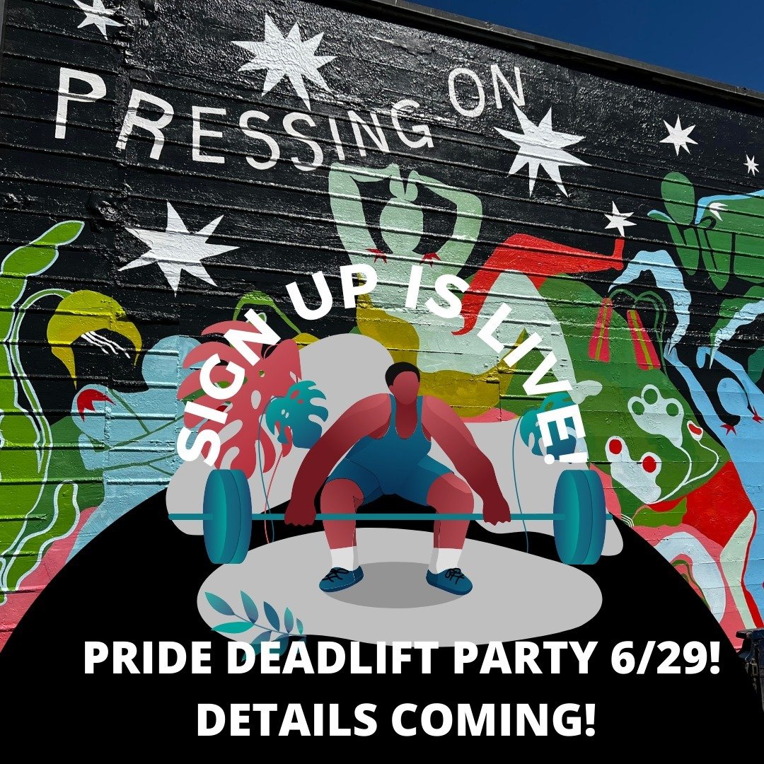 Deadlift Party sign up IS LIVE (link in bio) Details on upcoming community training forthcoming but get your lifting big weights pants on for a great cause! #pressingonfitness #pullparty #deadlift #featsofstrength #olympiawa #summerkickoff #kegstand 
