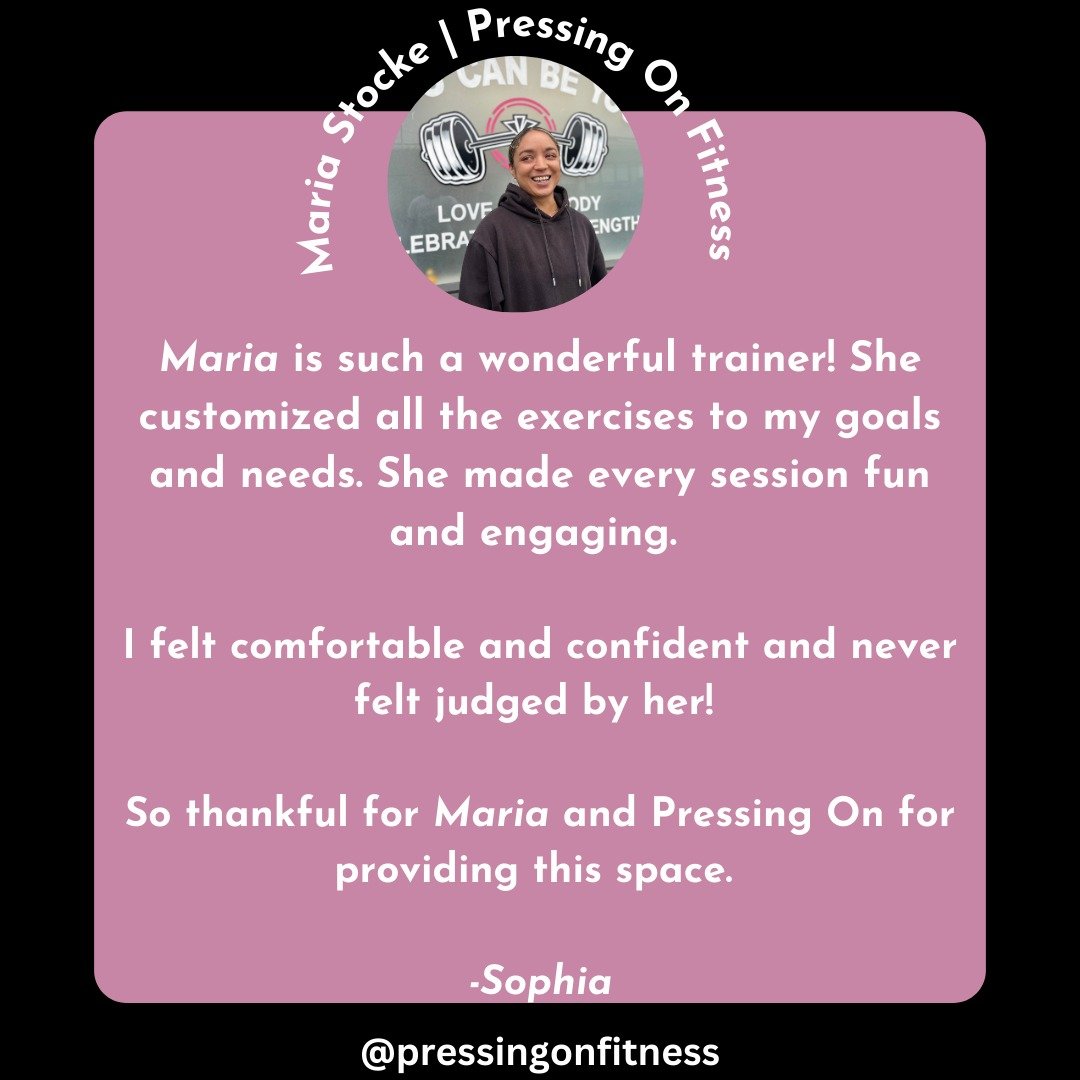An awesome review from @maria_muscles_ most recent client Sophia. We loved having them in the doors of the gym and it was a treat to watch Maria and Sophia train together while having fun along the way. Maria has openings this Spring and loves to tea