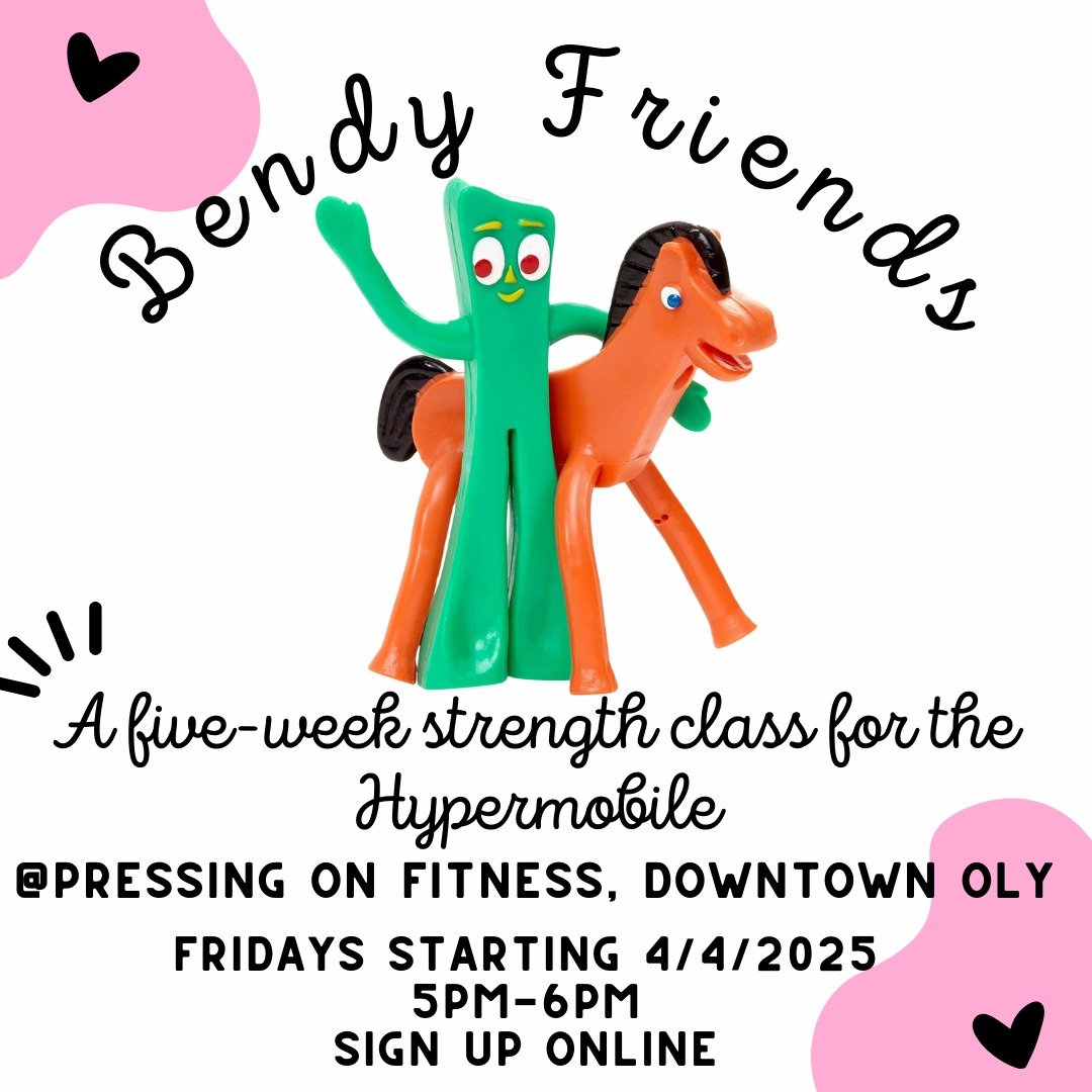 Sign up for the next round of BENDY FRIENDS - our strength training series for those on the hypermobility spectrum is LIVE. Starting April 4th this 5-week series has become an awesome space for community building while learning about your bendy body.