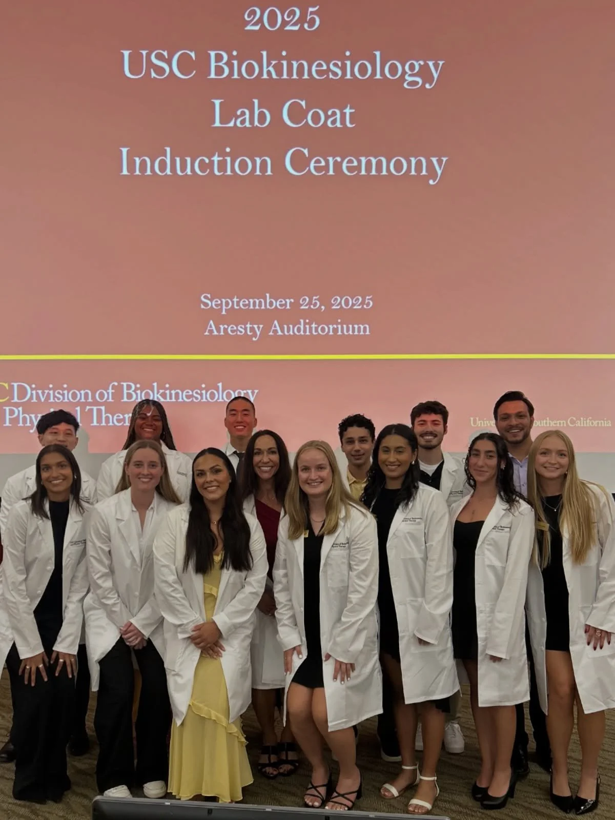 And just like that, they&rsquo;re coated! 🎉 A big welcome to our first-year master&rsquo;s students in the Division of Biokinesiology! #fighton #usc