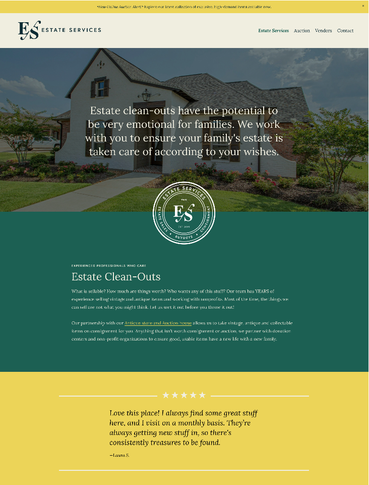 Estate Services Everett WA home page design