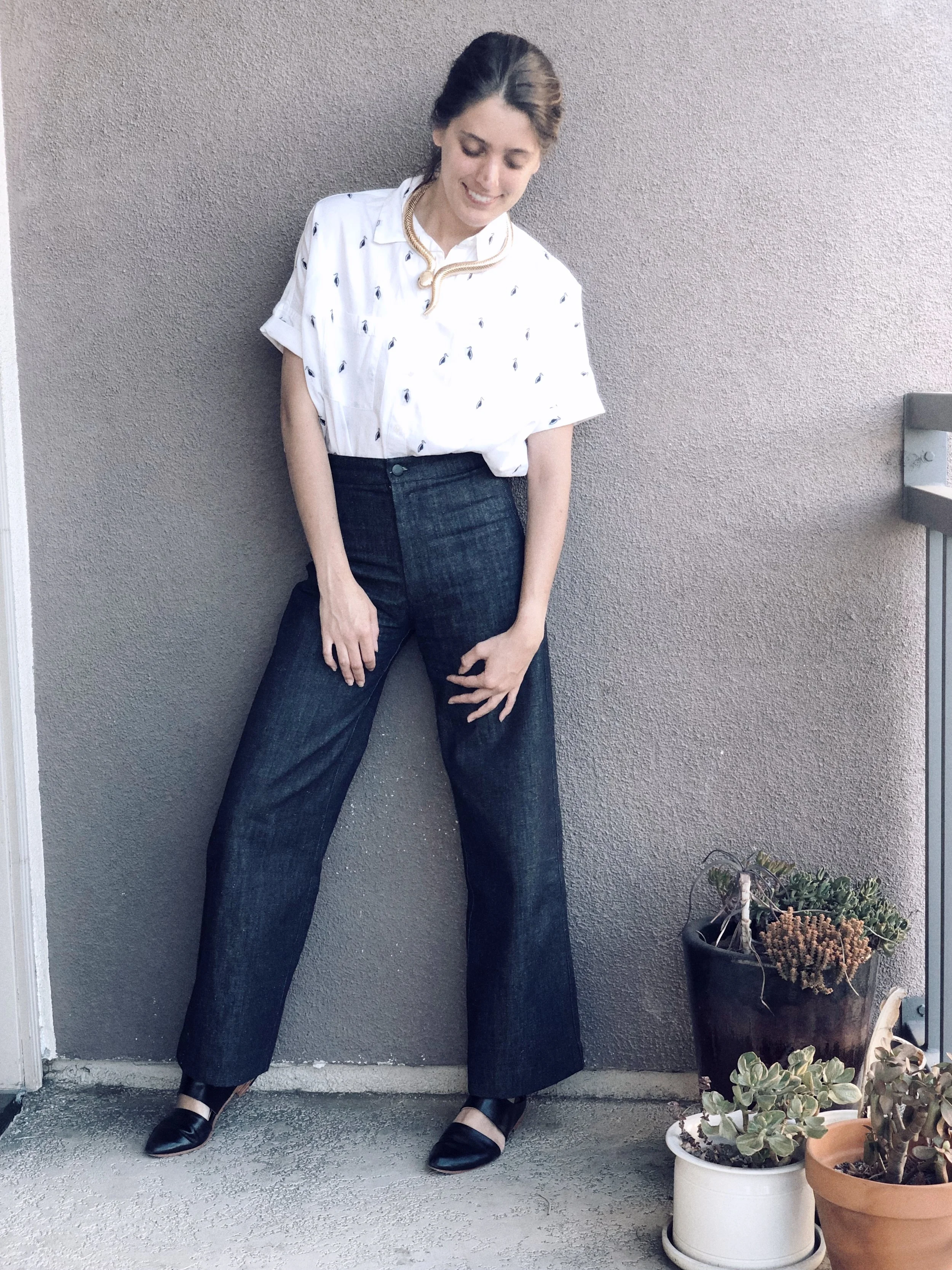 Top- Madewell via Poshmark; Denim- Ozma of California; Mules- ZouXou Shoes; Snake Necklace- Oldie but Goodie