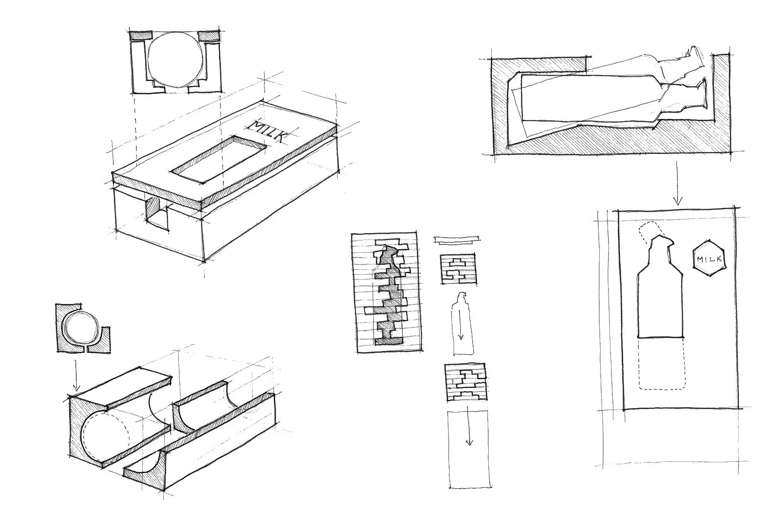 Early concepts in sketch form. 