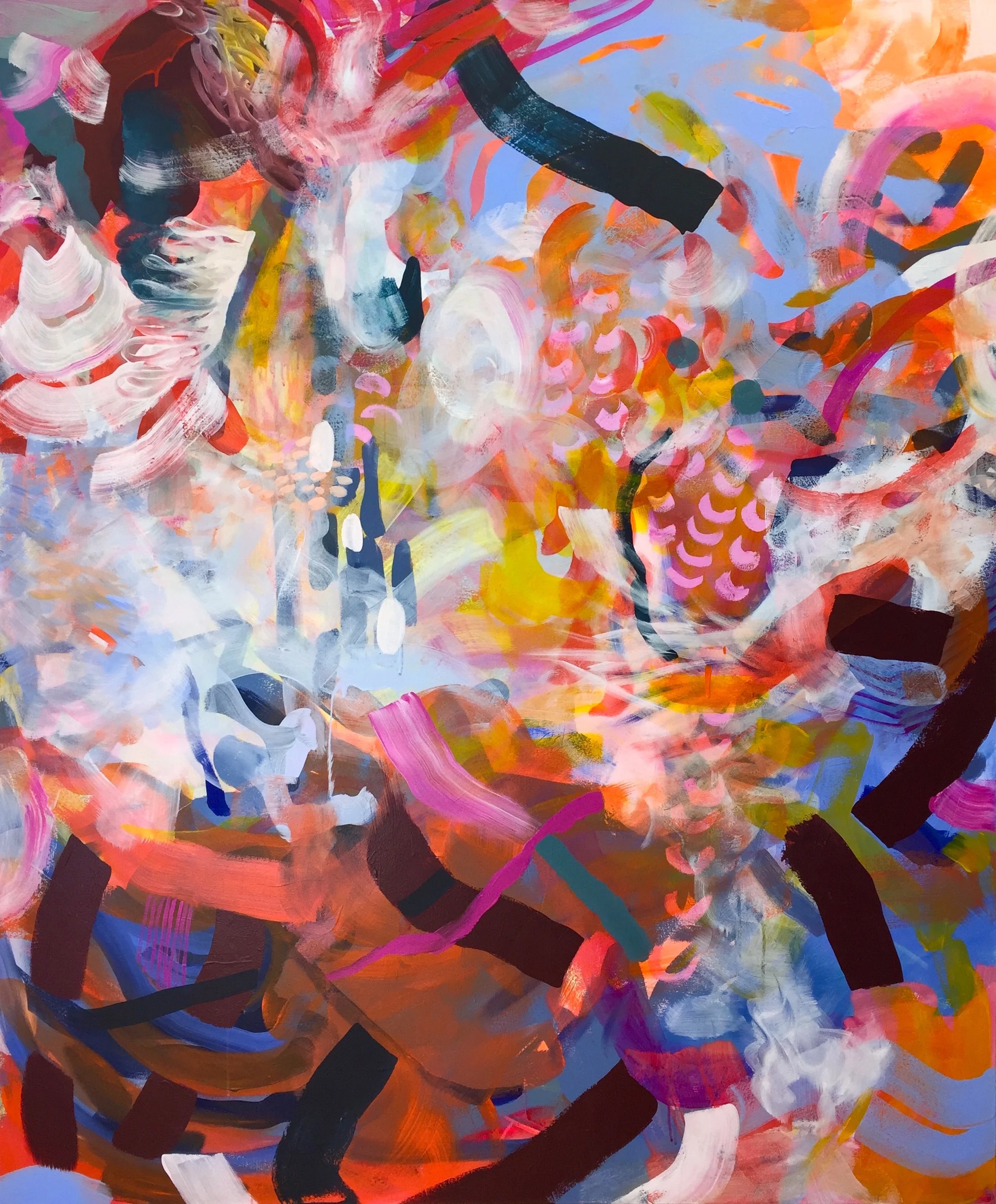  Gestural Red, acrylic on canvas, 72 x 60 inches  SOLD 