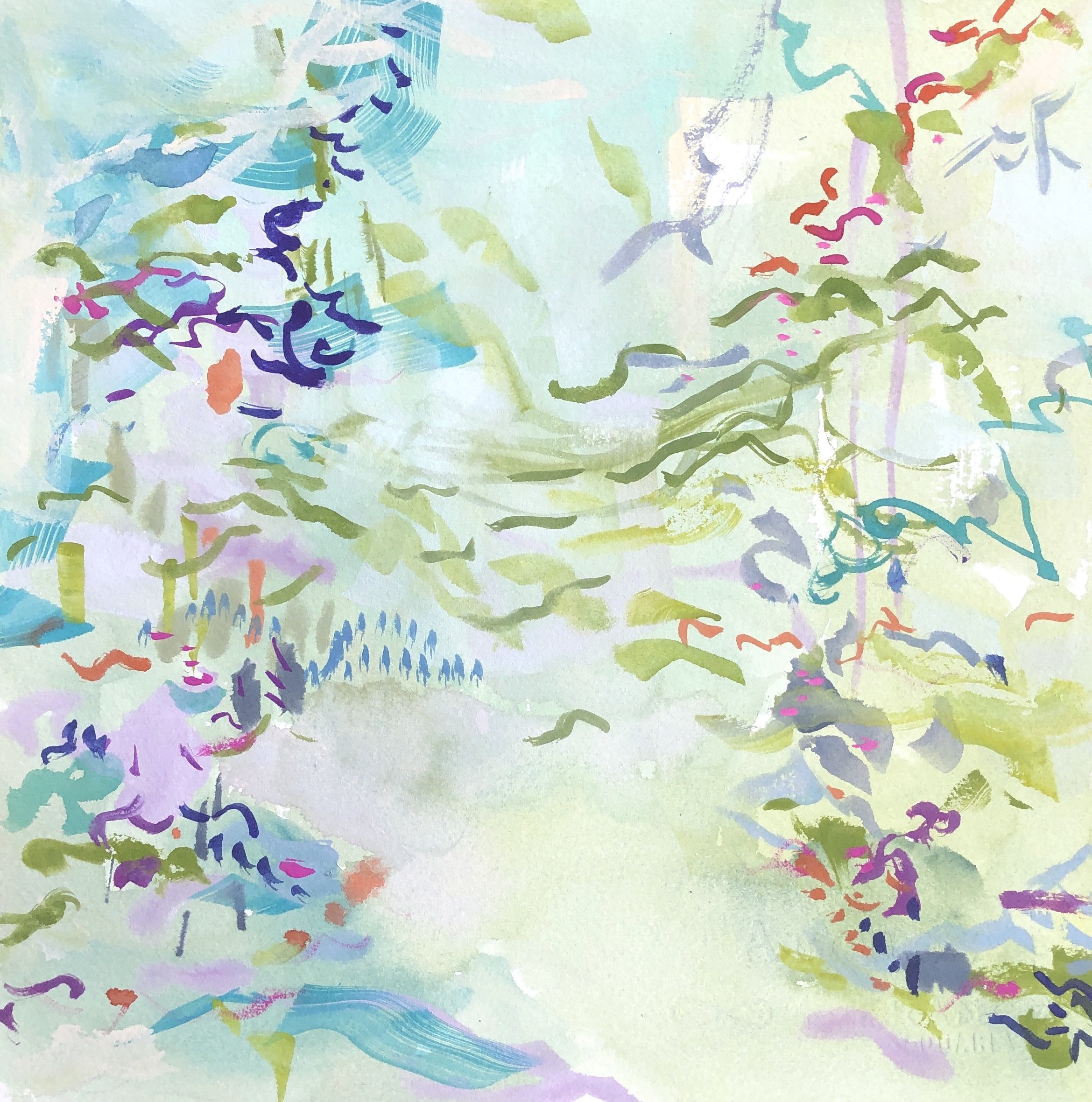Erin McIntosh, Gestural Aqua and Olive, 10x10, 300.jpg