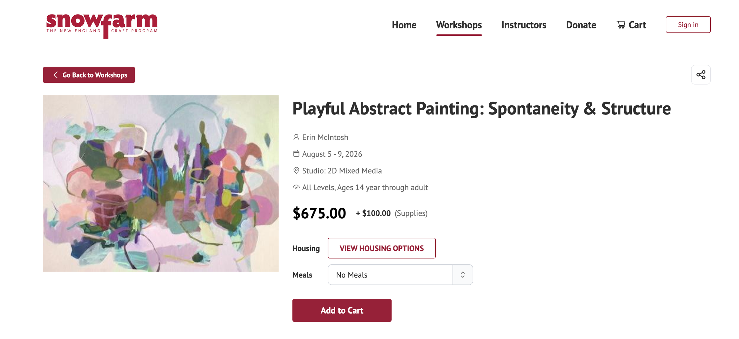 Snow Farm Workshop 2026