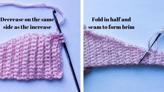 Salzburg Asymmetrical Beanie: Brim construction