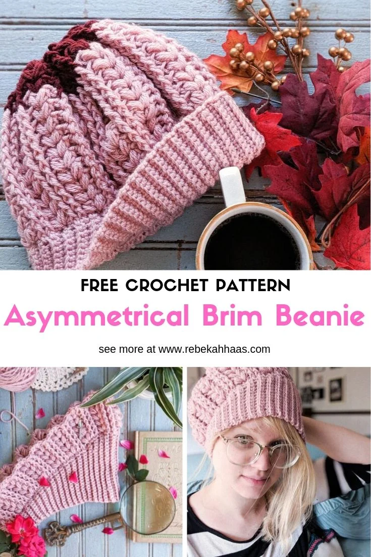 Salzburg Asymmetrical Beanie: Free Crochet Hat Pattern
