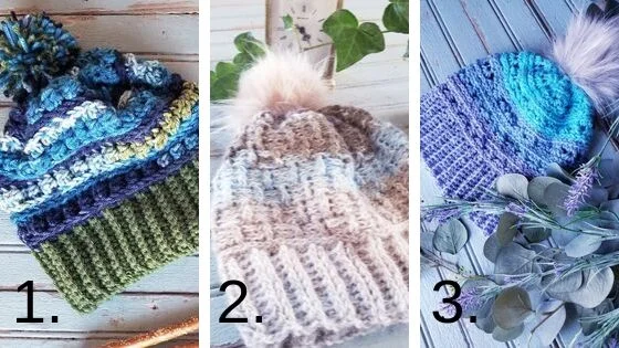 Three Textured Crochet Beanie Patterns