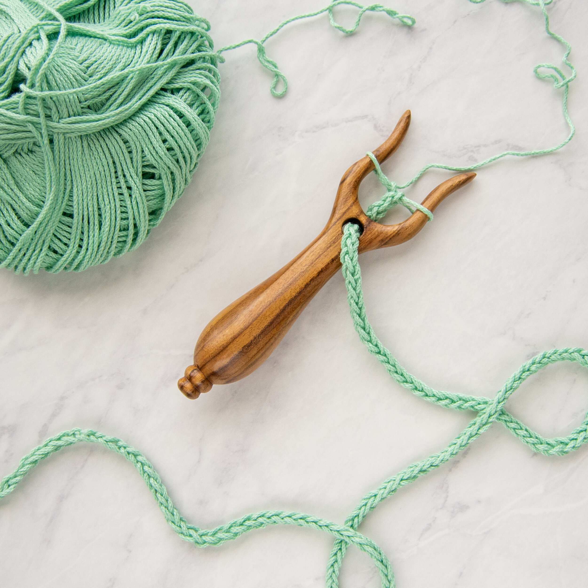 How to Use a Lucet Fork to Make and I-Cord — Rebekah Haas Crochet