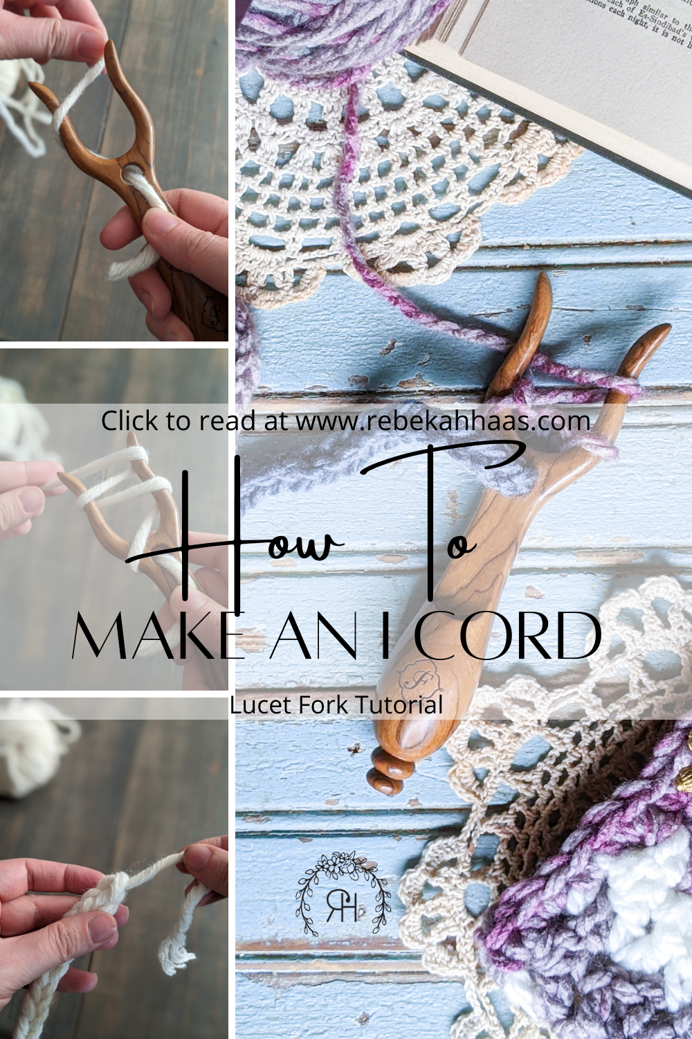 Lucet, Knitting fork, Weaving fork, Cord making, Wooden lucet fork