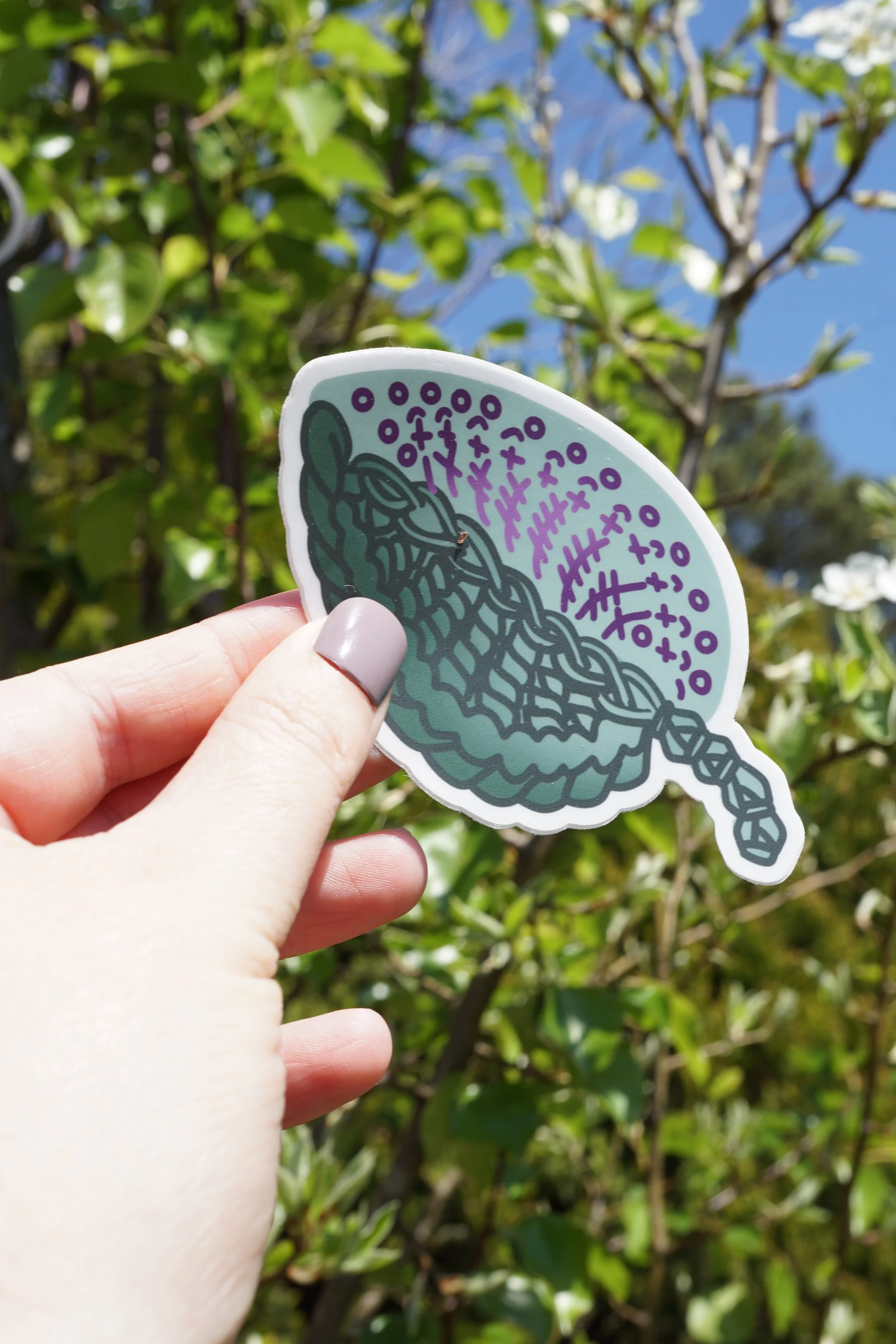 Crocheted Leaf Sticker