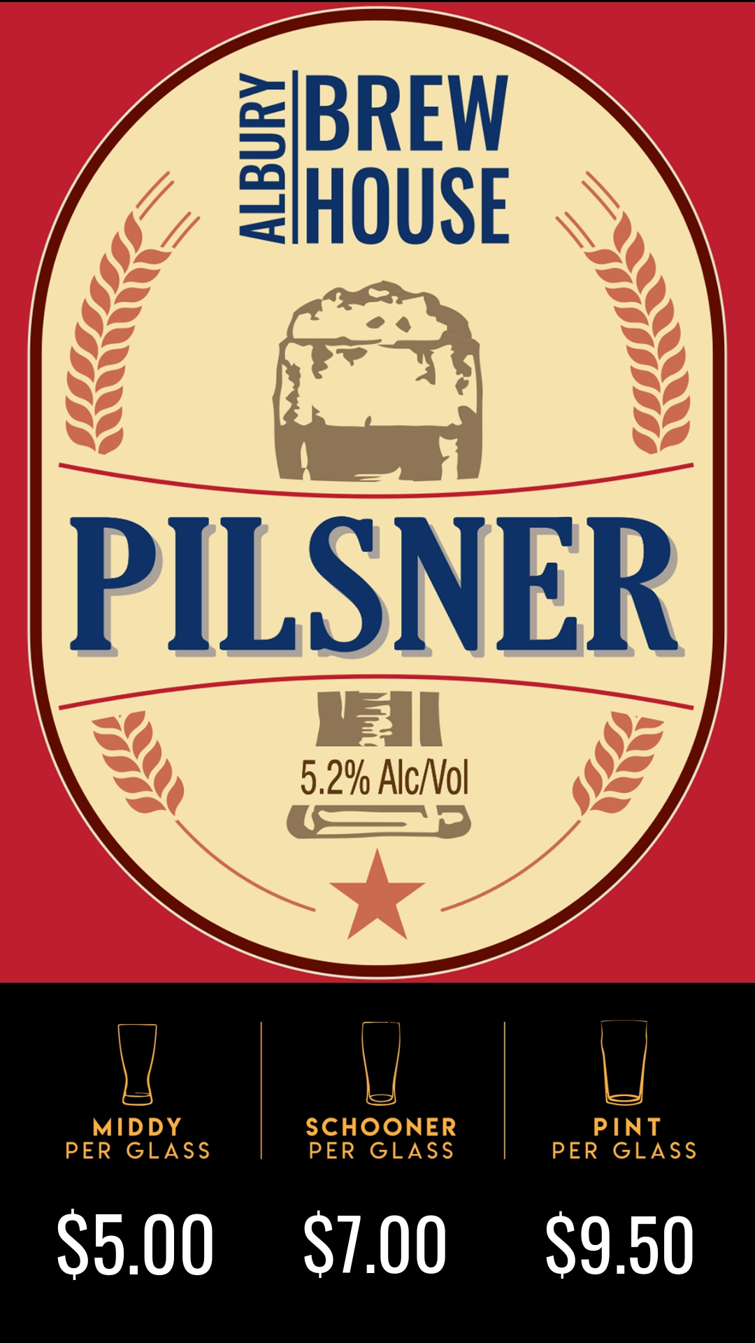 A big malt driven Pilsner with the back bone of Czech Saaz hops. Which helps give an earthy orange note that backs up the malt character on the end of the palate.