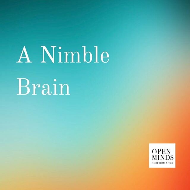 ⁣
Why do we emphasize a nimble brain?⁣
Because being nimble implies one who is responsive, flexible, adaptive, and resilient.⁣
⁣
Because a nimble brain can thrive in a variety of situations, including in situations when things don&rsquo;t turn out as