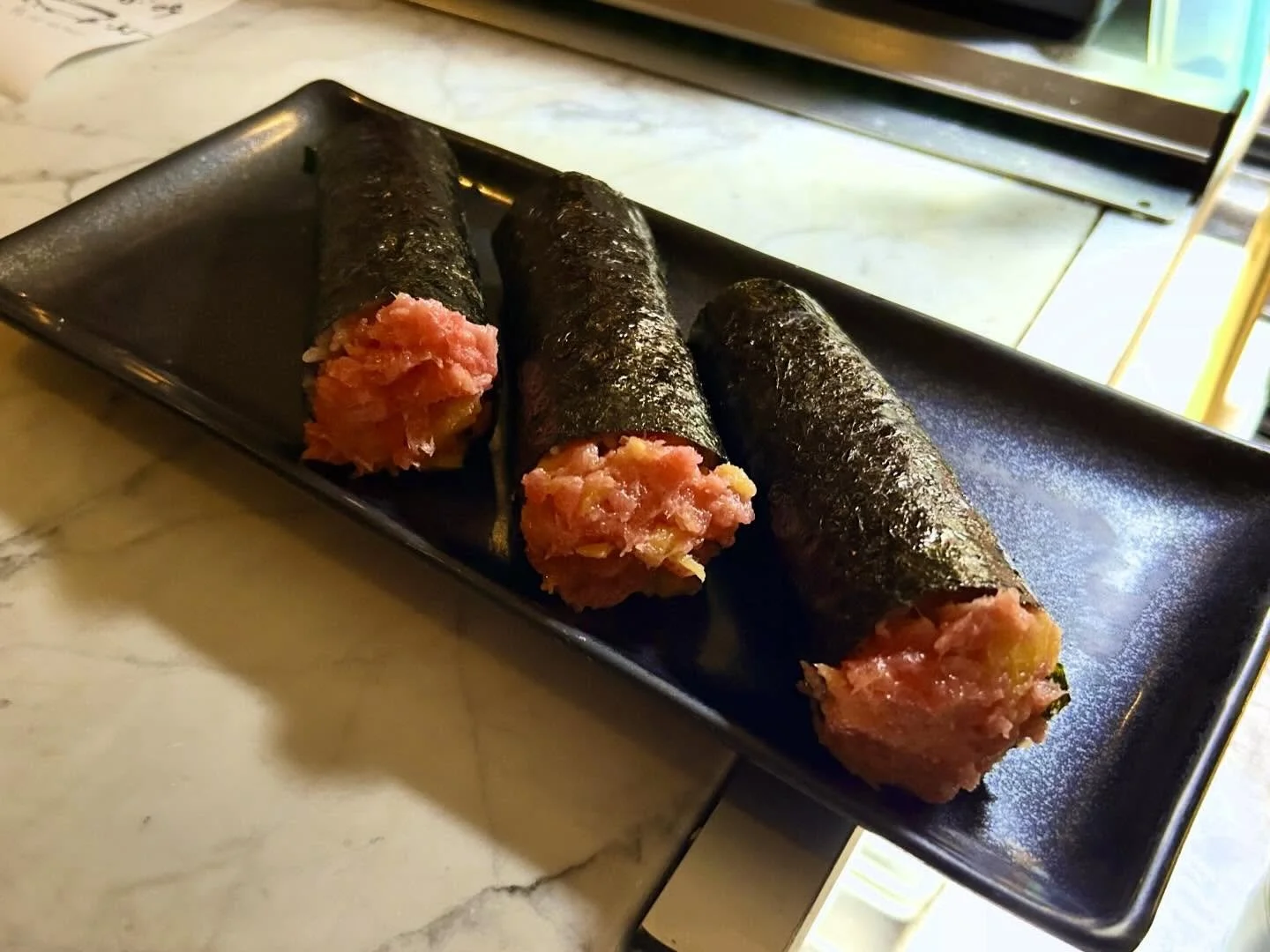 The perfect way to end the omakase. 

Come stop by!

#sushi #daikon #torotaku #handroll #dinnerplans